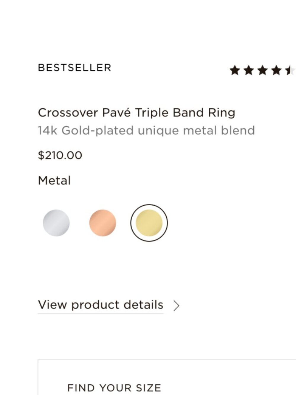 Gold Pandora Crossover Pavé Triple Band Ring - Picture 3 of 3
